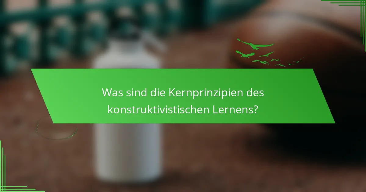 Was sind die Kernprinzipien des konstruktivistischen Lernens?