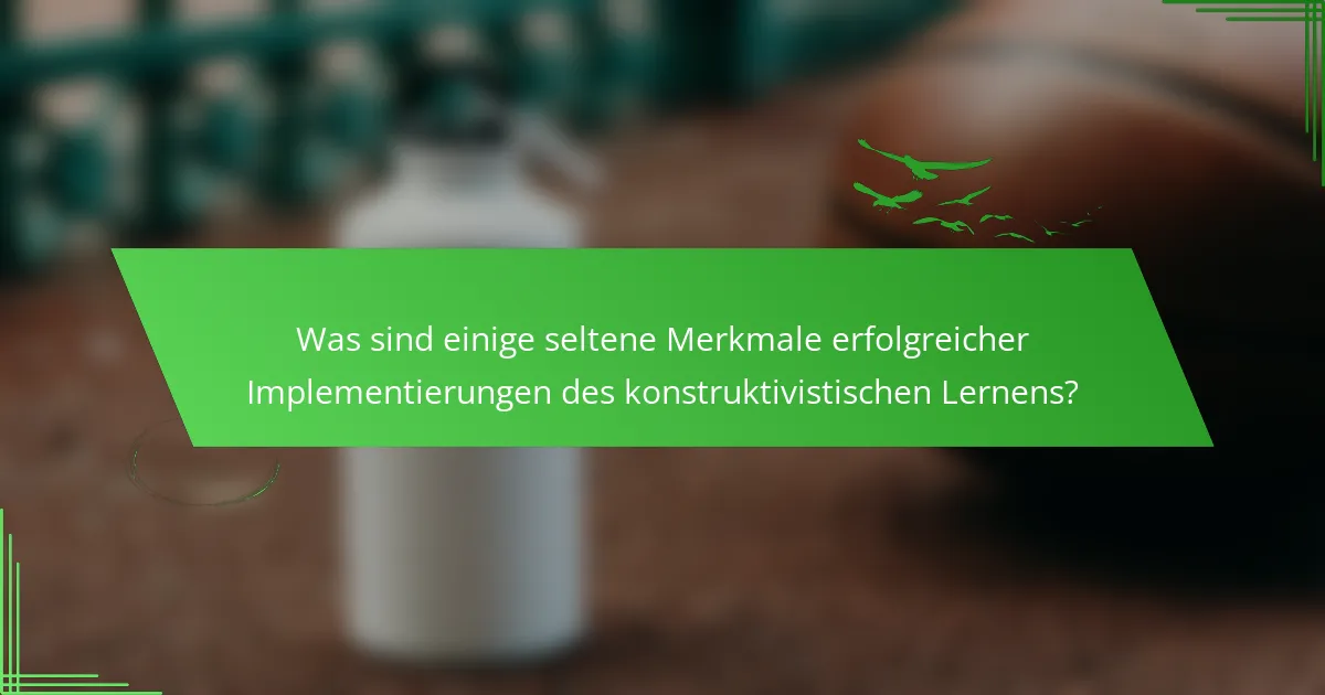 Was sind einige seltene Merkmale erfolgreicher Implementierungen des konstruktivistischen Lernens?
