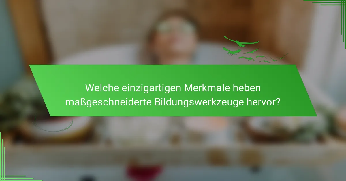 Welche einzigartigen Merkmale heben maßgeschneiderte Bildungswerkzeuge hervor?
